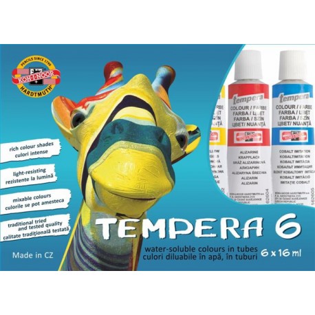 TEMPERA 6 CULORI 16ML KOH-I-NOOR TEMPERA 6 CULORI 16ML KOH-I-NOOR